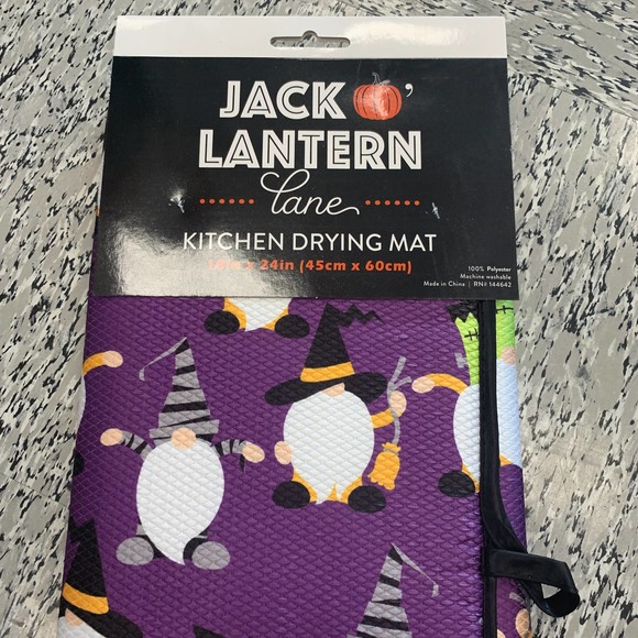 Halloween Gnomes in Costumes Kitchen Dish Drying Mat Spooky Gothic Placemat Boo - Picture 5 of 8